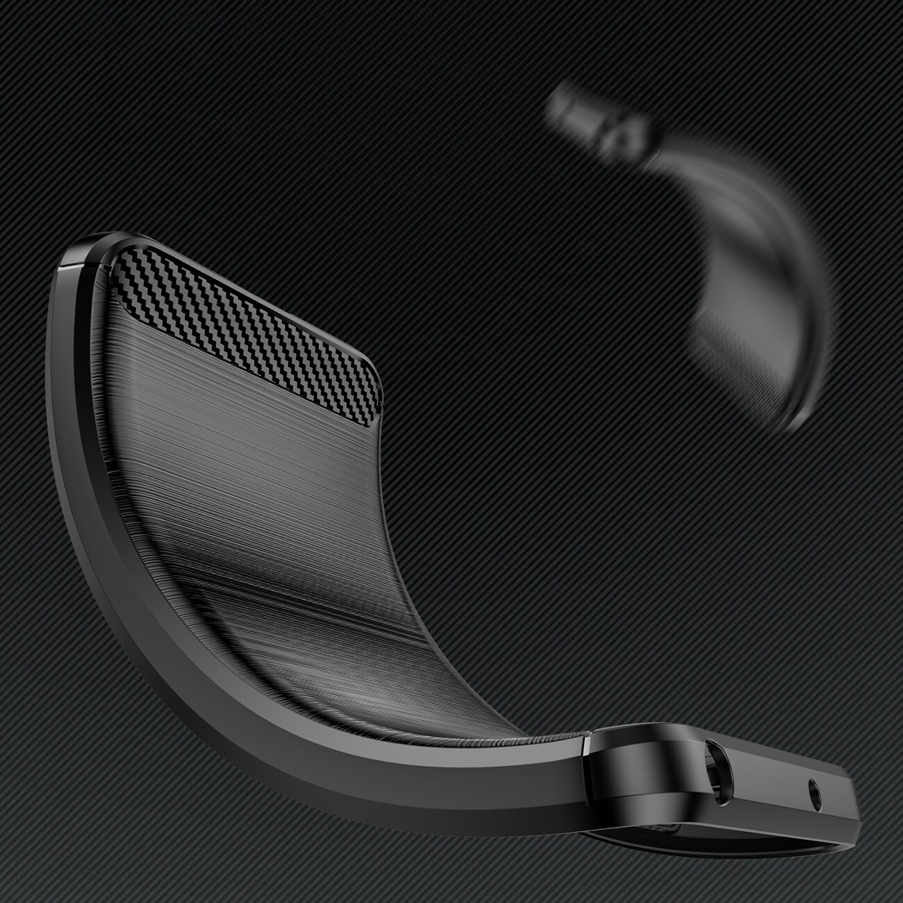 Karbondeksel til Infinix Hot 12 Play NFC / Hot 12 Play fleksibelt karbondeksel i silikon, svart