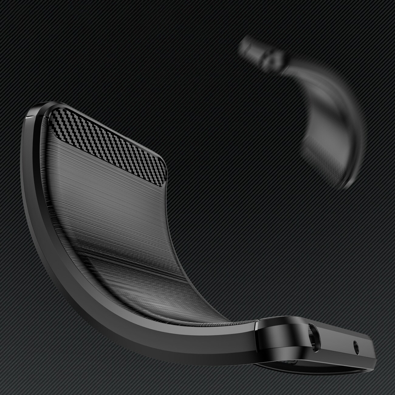 Carbon Case-etui til Infinix Note 12i fleksibelt karbondeksel i silikon, svart