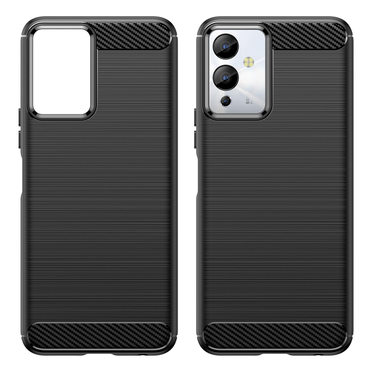 Carbon Case-etui til Infinix Note 12i fleksibelt karbondeksel i silikon, svart
