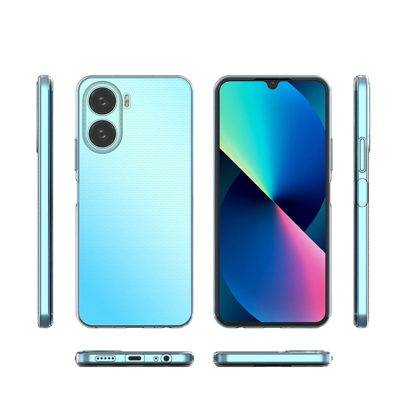 Ultra Clear 0,5 mm etui for Vivo Y16 / Vivo Y02s tynt deksel gjennomsiktig
