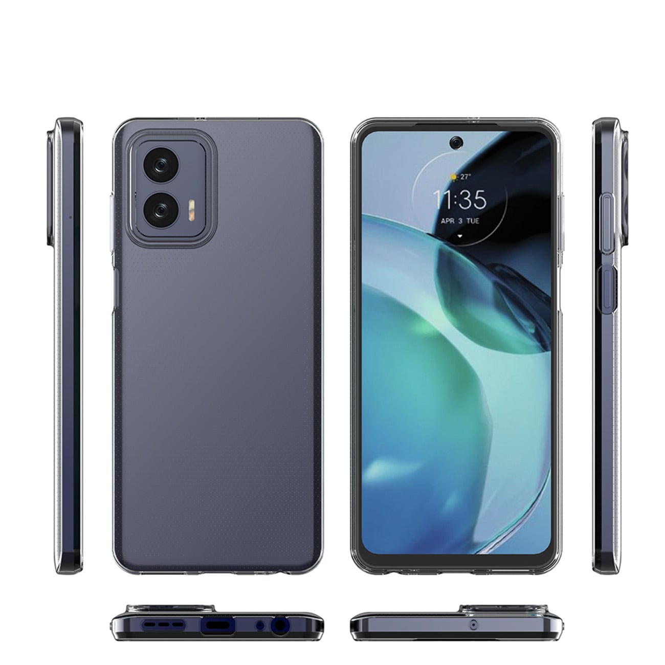 Ultra Clear 0,5 mm etui for Motorola Moto G73 5G tynt deksel gjennomsiktig
