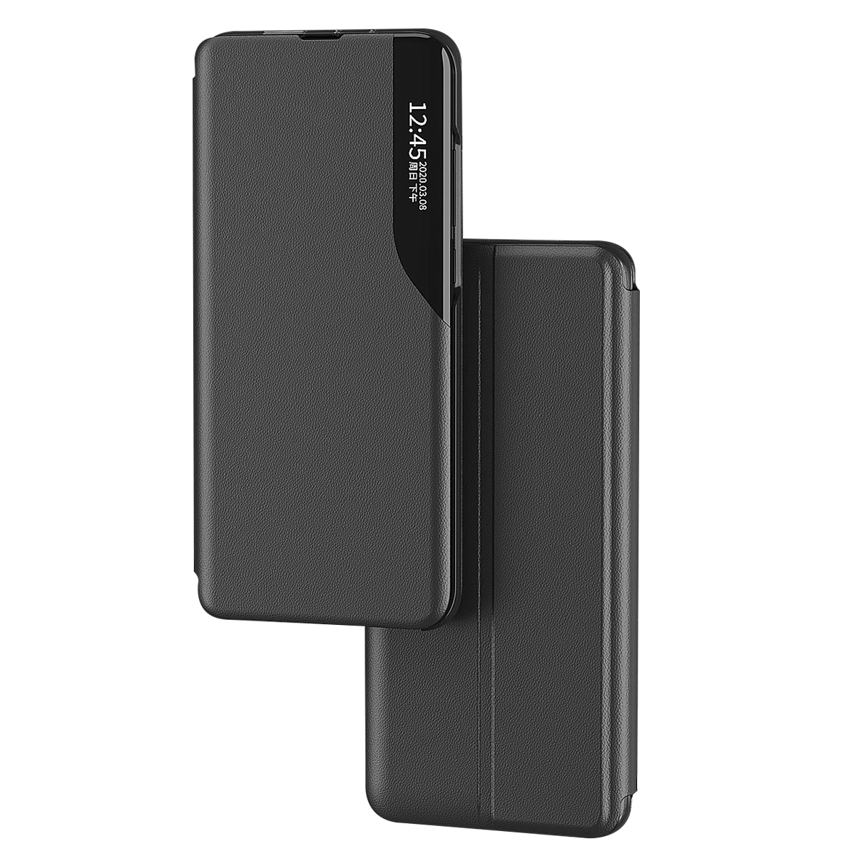 Eco Leather View Case-deksel for Samsung Galaxy A24 4G med flipstativ blå