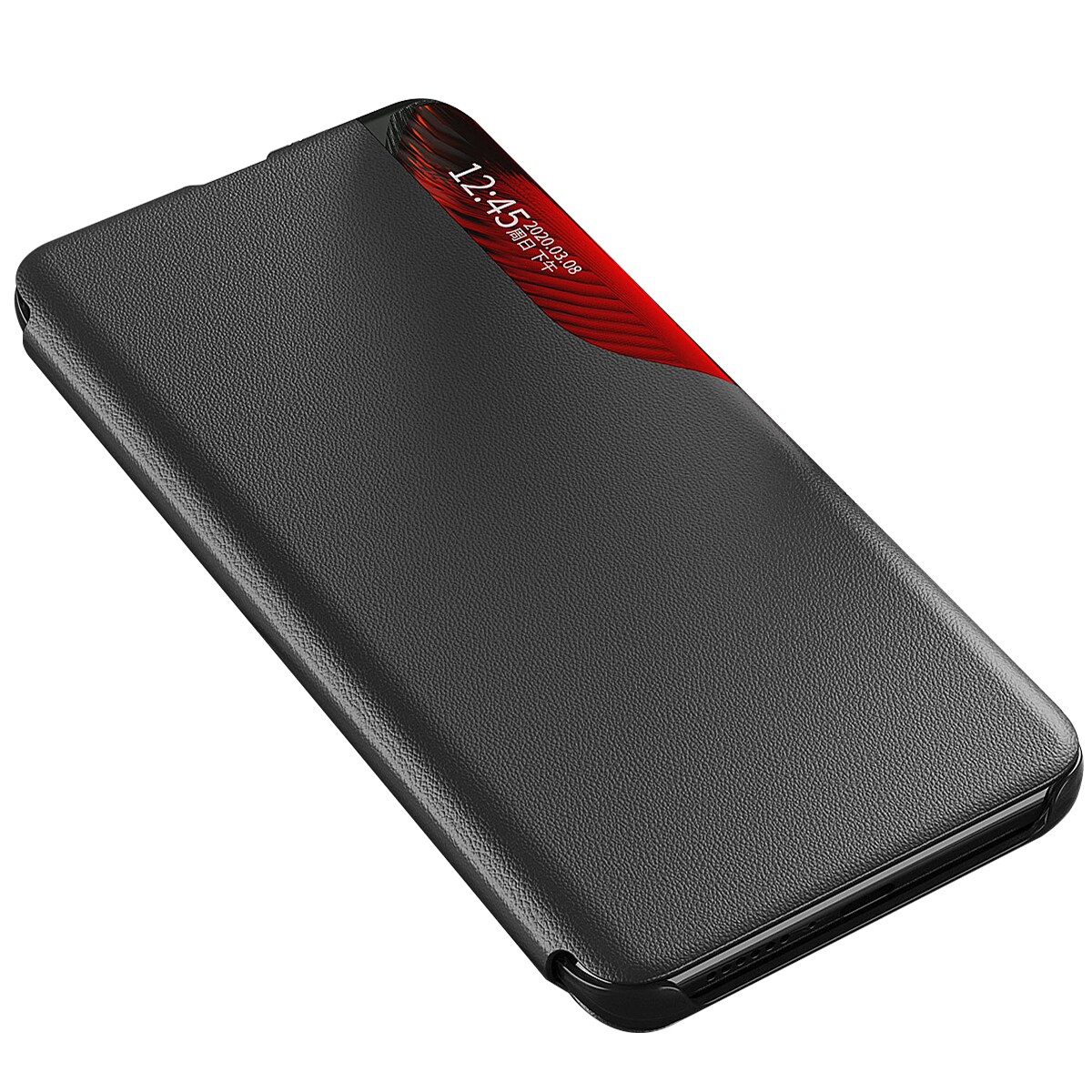 Eco Leather View Case-deksel for Samsung Galaxy A24 4G med flipstativ blå