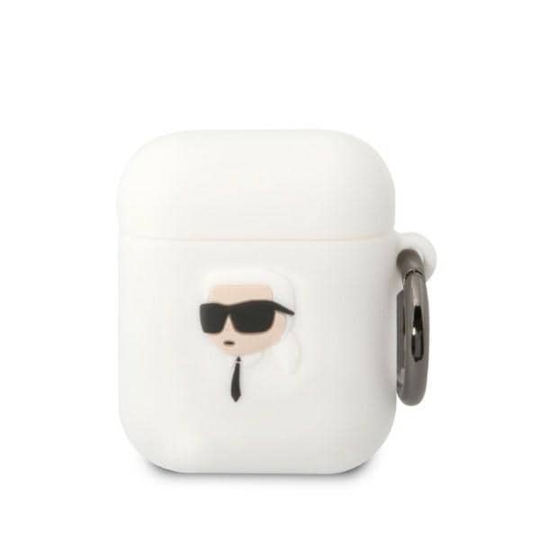 Karl Lagerfeld KLA2RUNIKH AirPods 1/2 deksel hvit/hvit Silikon Karl Head 3D