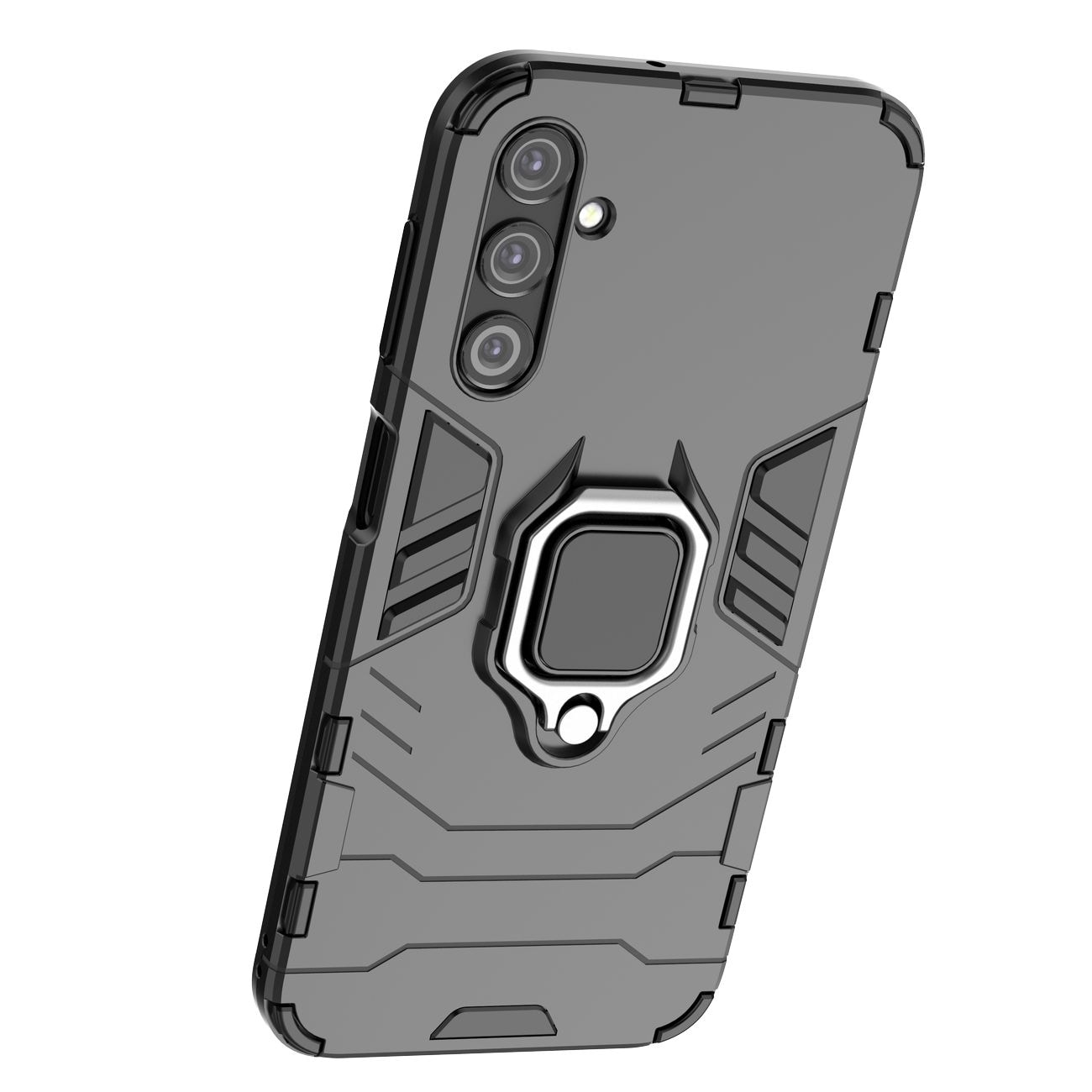 Ring Armor-etui for Samsung Galaxy A24 4G pansrede deksel magnetisk holderring svart