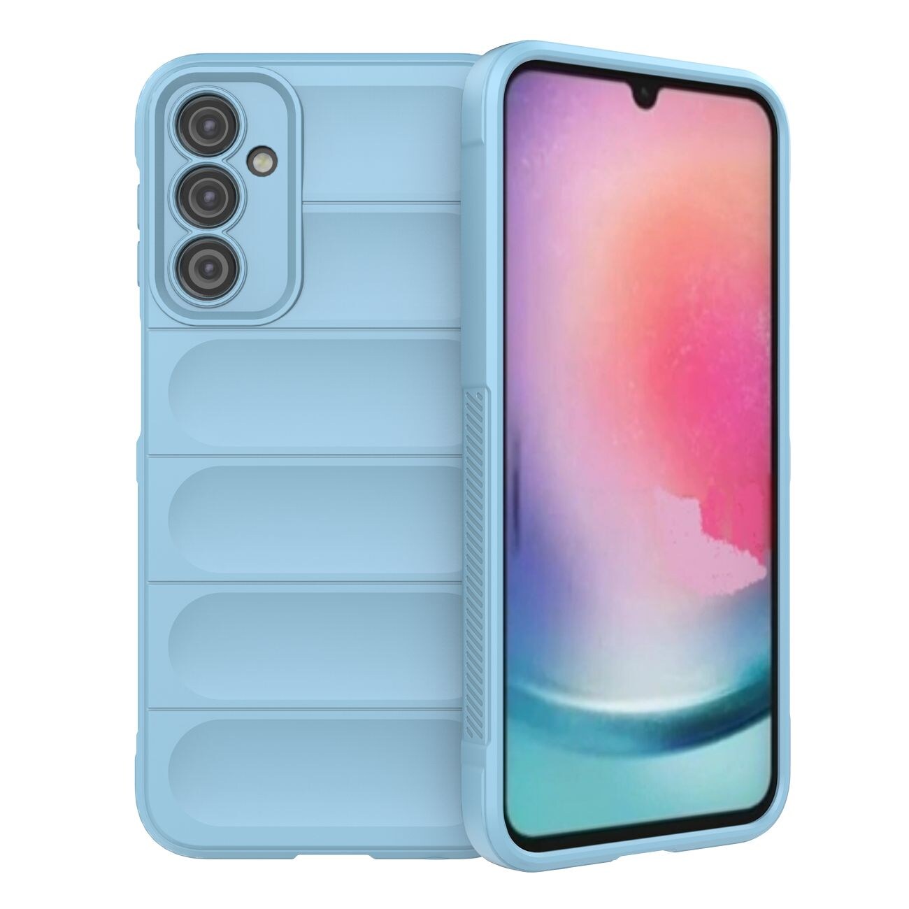 Magic Shield-etui for Samsung Galaxy A24 4G fleksibelt pansredeksel lyseblått