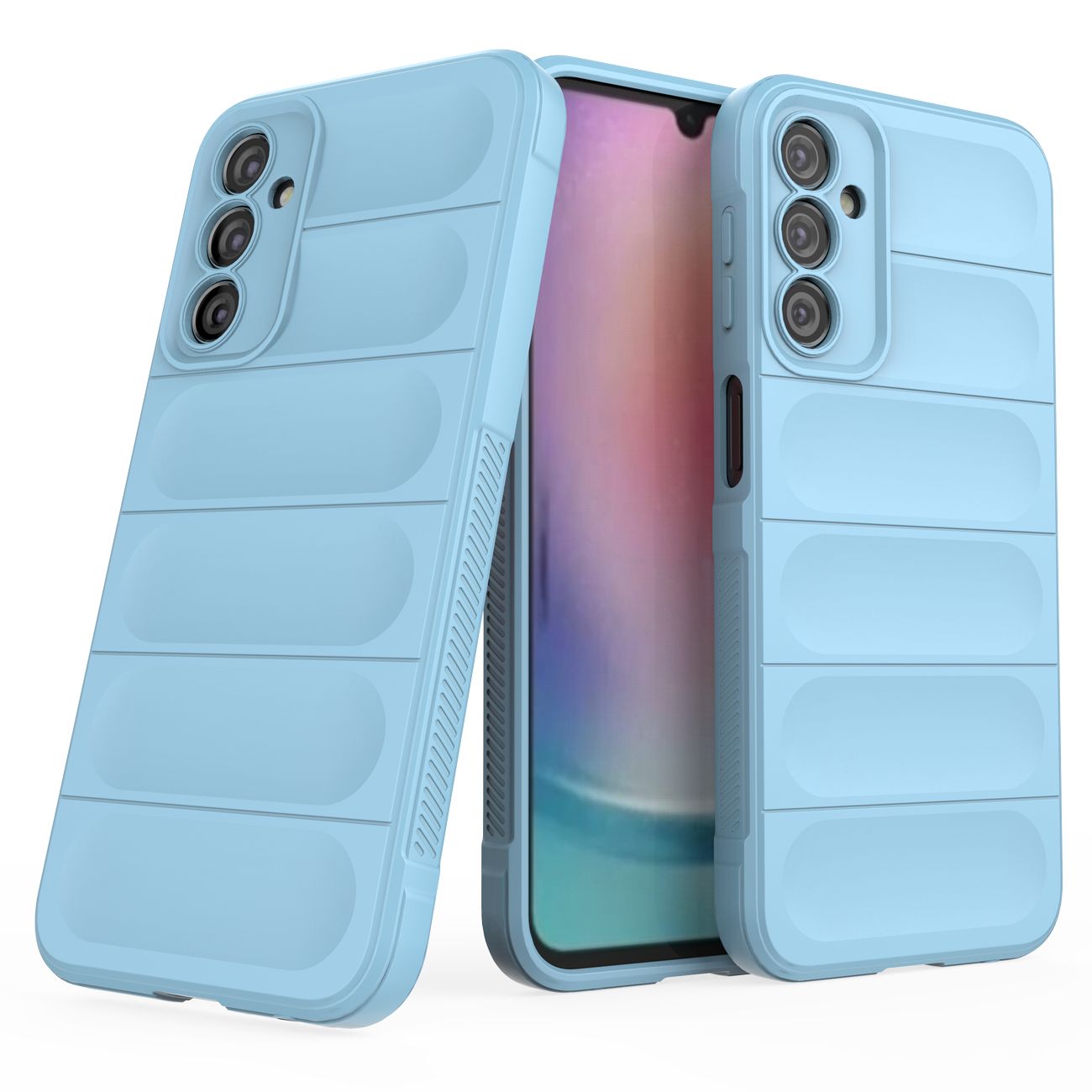 Magic Shield-etui for Samsung Galaxy A24 4G fleksibelt pansredeksel lyseblått