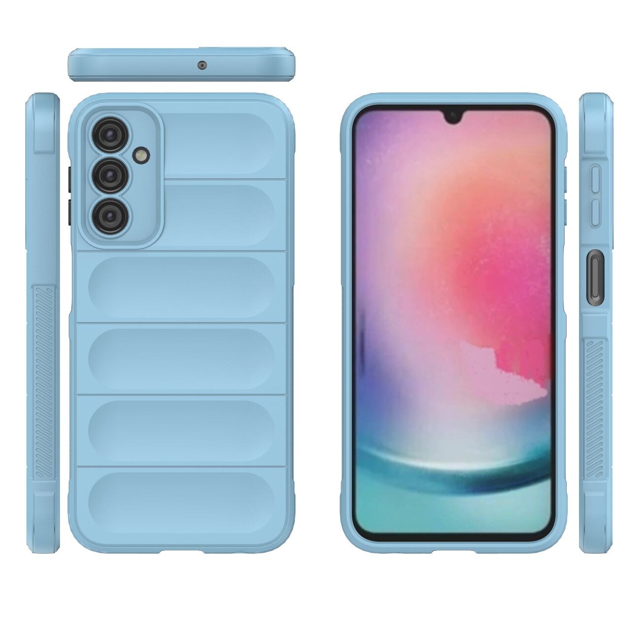 Magic Shield-etui for Samsung Galaxy A24 4G fleksibelt pansredeksel lyseblått