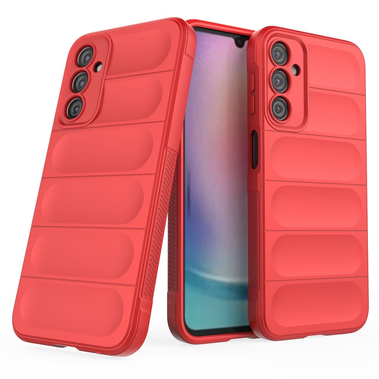 Magic Shield-etui for Samsung Galaxy A24 4G fleksibelt pansredeksel rødt