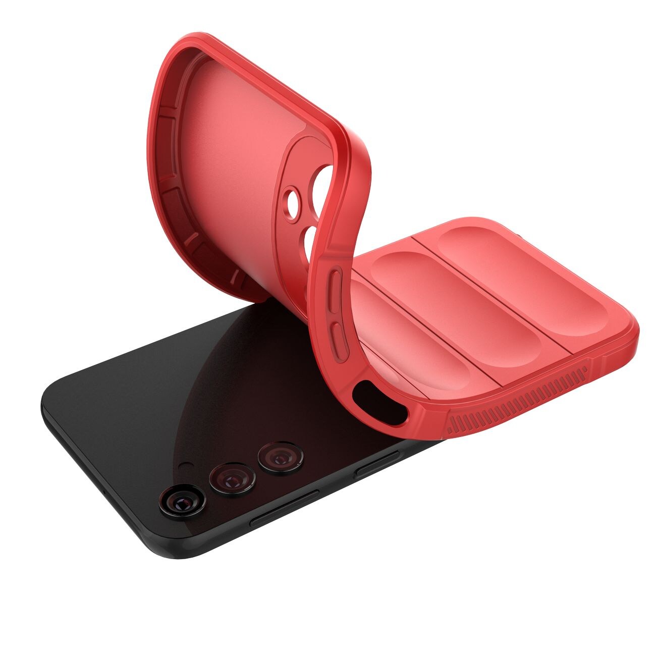Magic Shield-etui for Samsung Galaxy A24 4G fleksibelt pansredeksel rødt