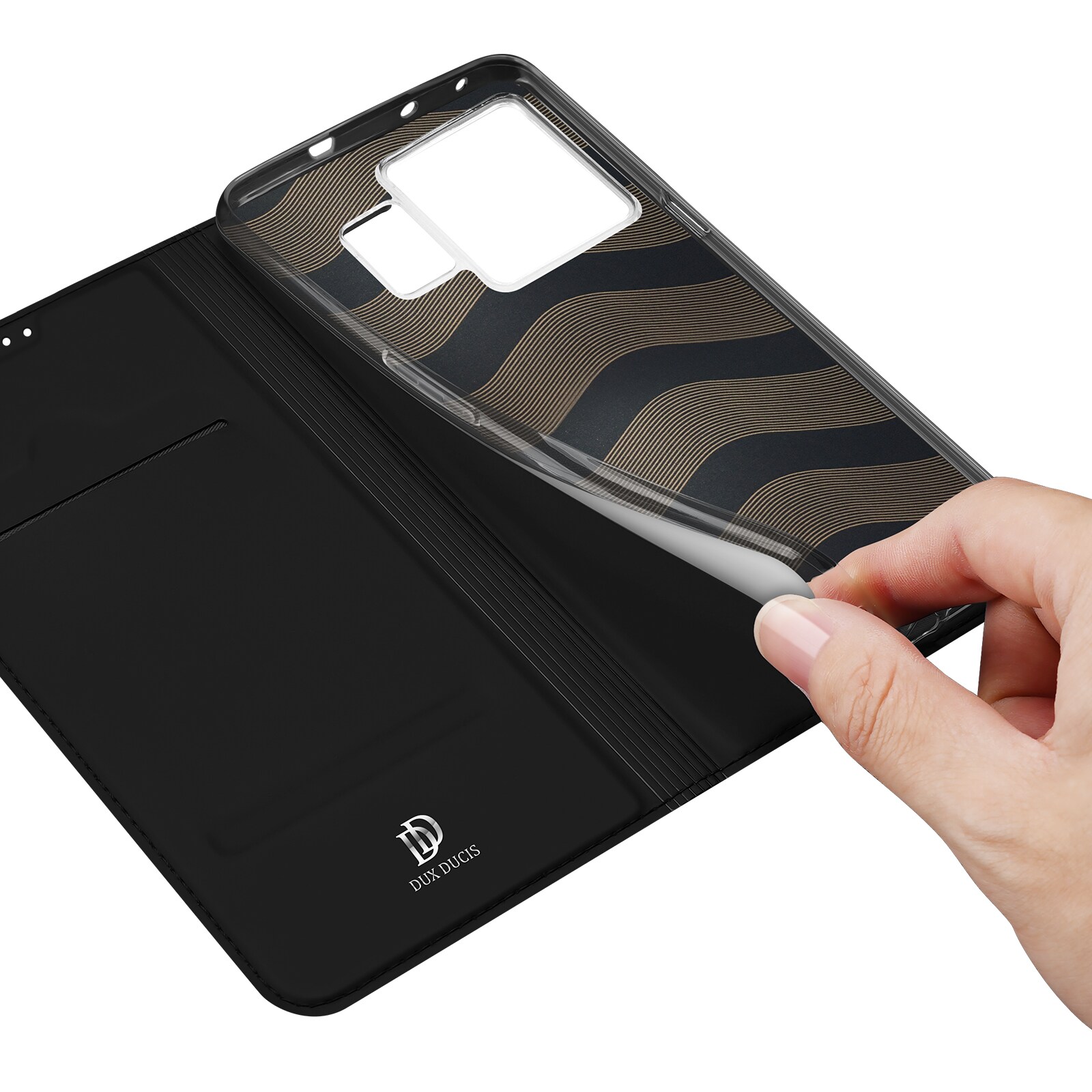 Dux Ducis Skin Pro-etui for Realme GT Neo 5 / Realme GT3 Flip Cover Card Wallet Stand Svart