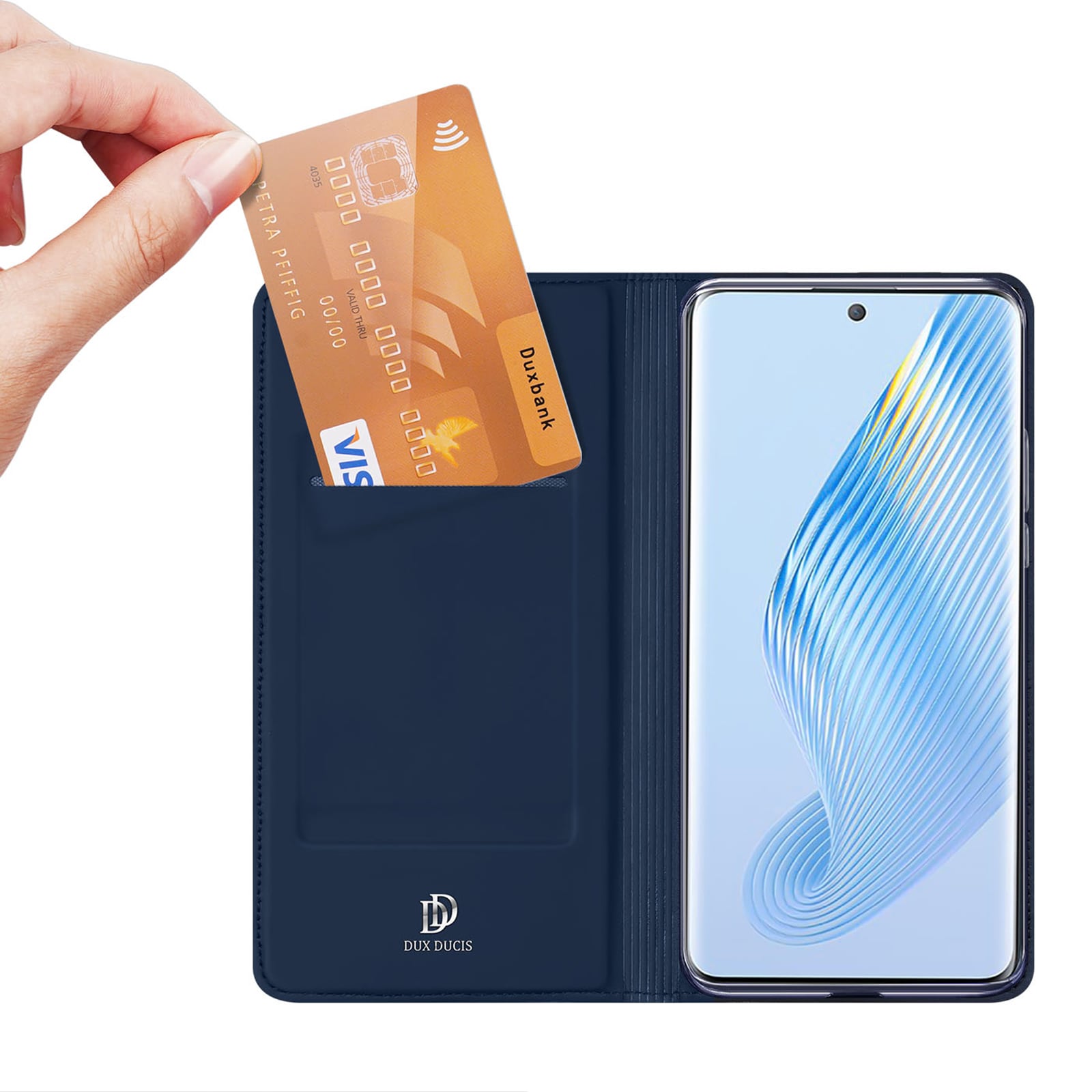 Dux Ducis Skin Pro-etui til Honor Magic5 Flip Card Wallet Stand blå