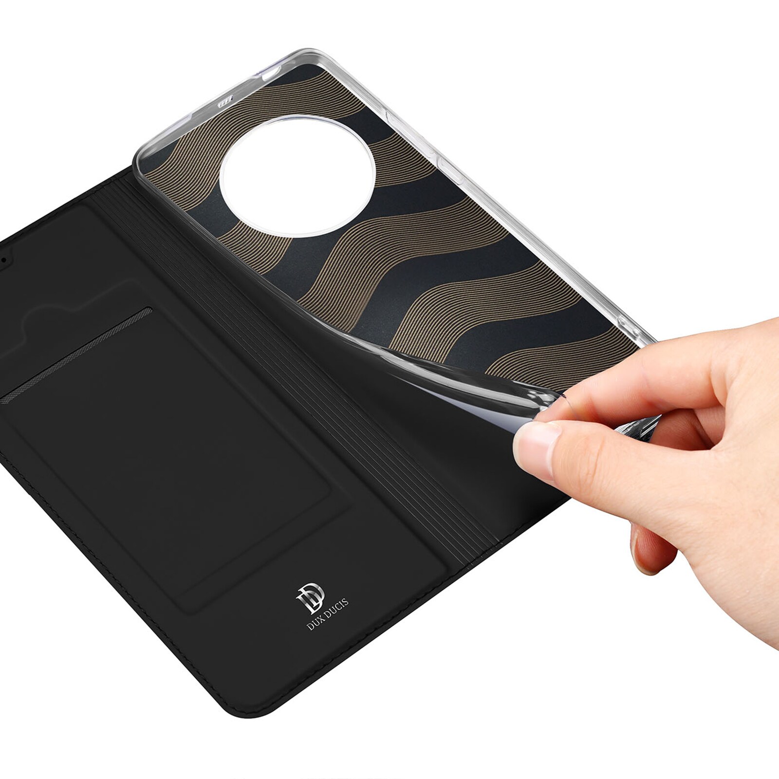 Dux Ducis Skin Pro-etui for Honor Magic5 flip cover kort lommebokstativ svart