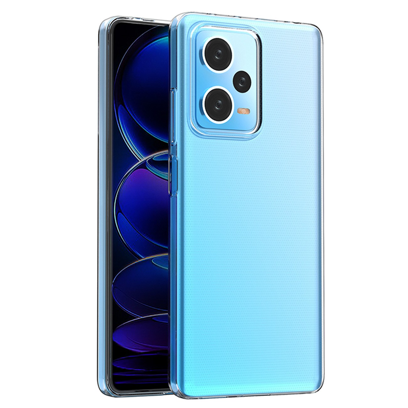 Ultra Clear 0,5 mm etui for Xiaomi Redmi Note 12 Pro + tynt deksel gjennomsiktig