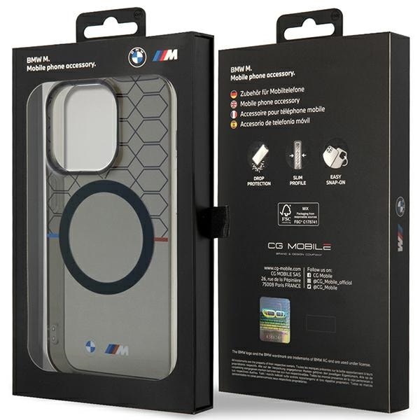 Etui BMW BMHMP14LHGPK iPhone 14 Pro 6,1" grå/grå mønster MagSafe