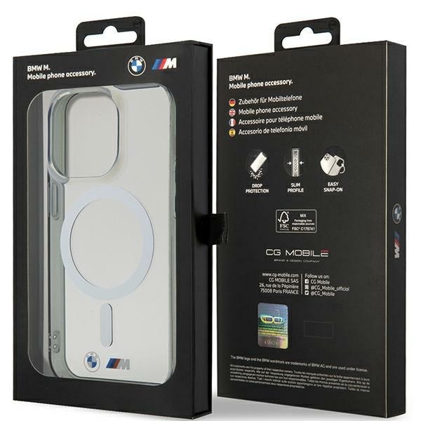 Etui BMW BMHMP14XHCRS iPhone 14 Pro Max 6,7" gjennomsiktig hardcase Silver Ring MagSafe