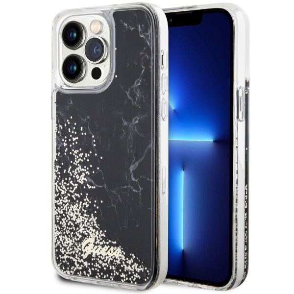 Guess GUHCP14XLCSGSGSGK iPhone 14 Pro Max 6,7" svart/svart hardcase Liquid Glitter Marble