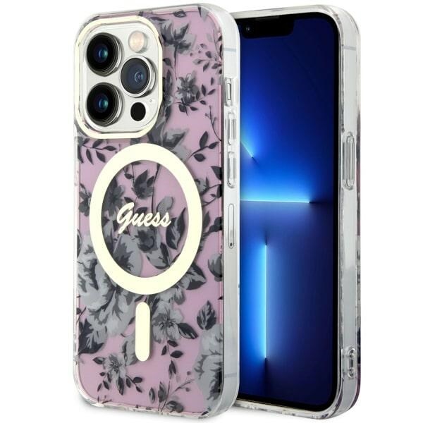 Guess GUHMP14XHCFWSP iPhone 14 Pro Max 6,7" rosa/rosa hardcase Flower MagSafe