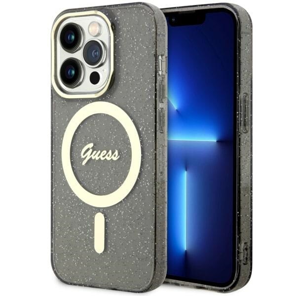 Guess GUHMP14XHCMCGK iPhone 14 Pro Max 6,7" svart/svart hardcase Glitter Gold MagSafe