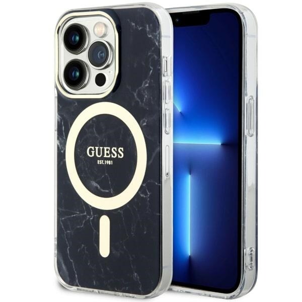 Guess GUHMP14XPCUMAK iPhone 14 Pro Max 6,7" svart/svart hardcase Marble MagSafe