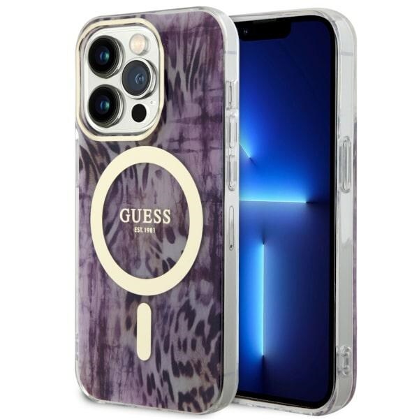 Guess GUHMP14LHLEOPWP iPhone 14 Pro 6,1" rosa/rosa hardcase Leopard MagSafe