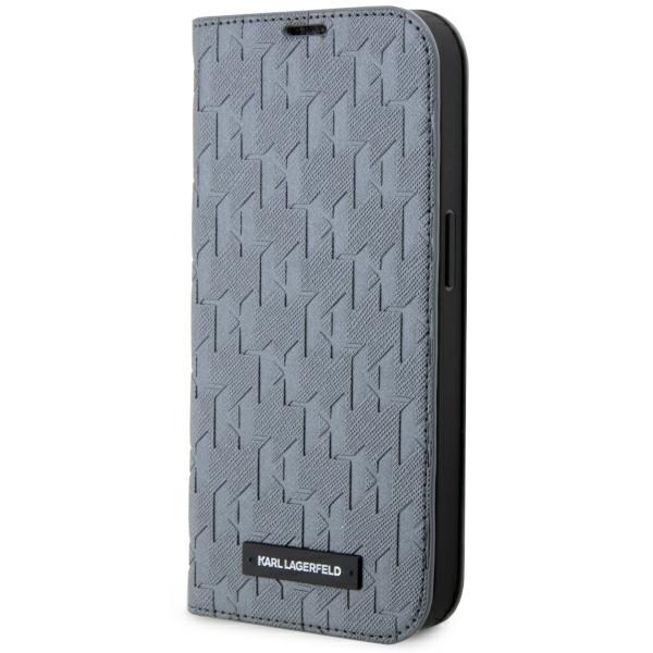 Karl Lagerfeld KLBKP14LSAKLHPG iPhone 14 Pro 6,1" bokhylle sølv/sølv Saffiano Monogram