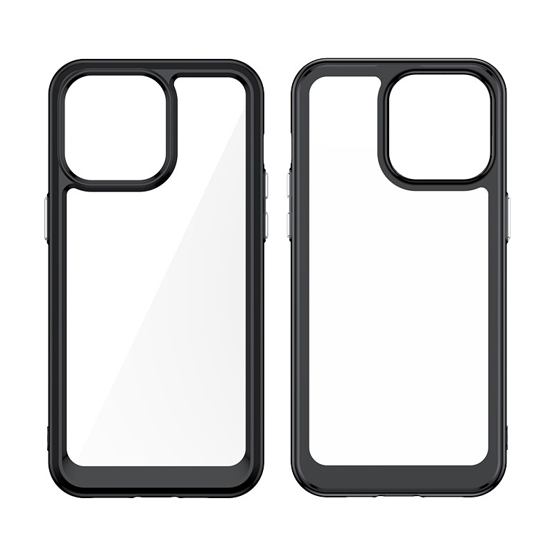 Forsterket veske med fleksibel ramme for iPhone 15 Pro Outer Space - blå