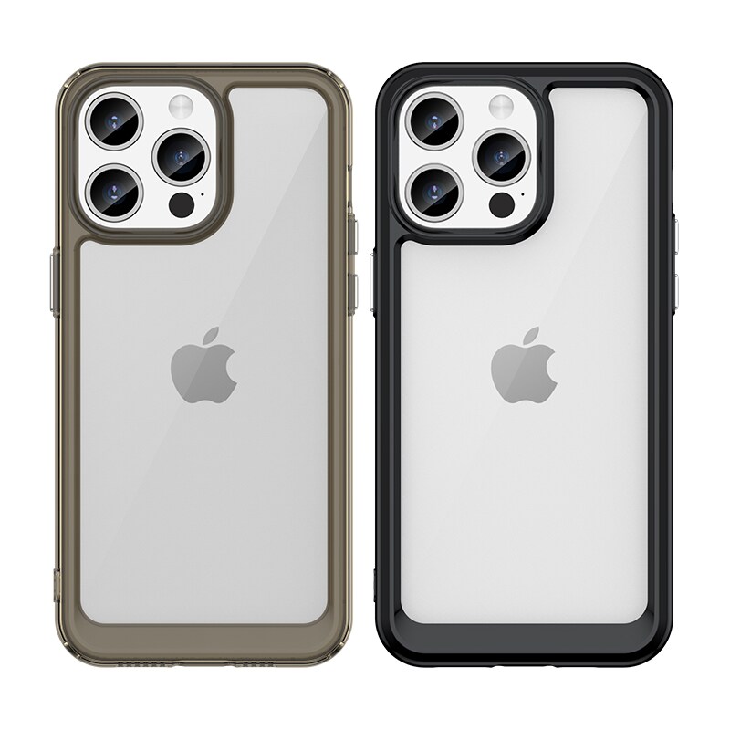 Forsterket veske med fleksibel ramme for iPhone 15 Pro Outer Space - blå