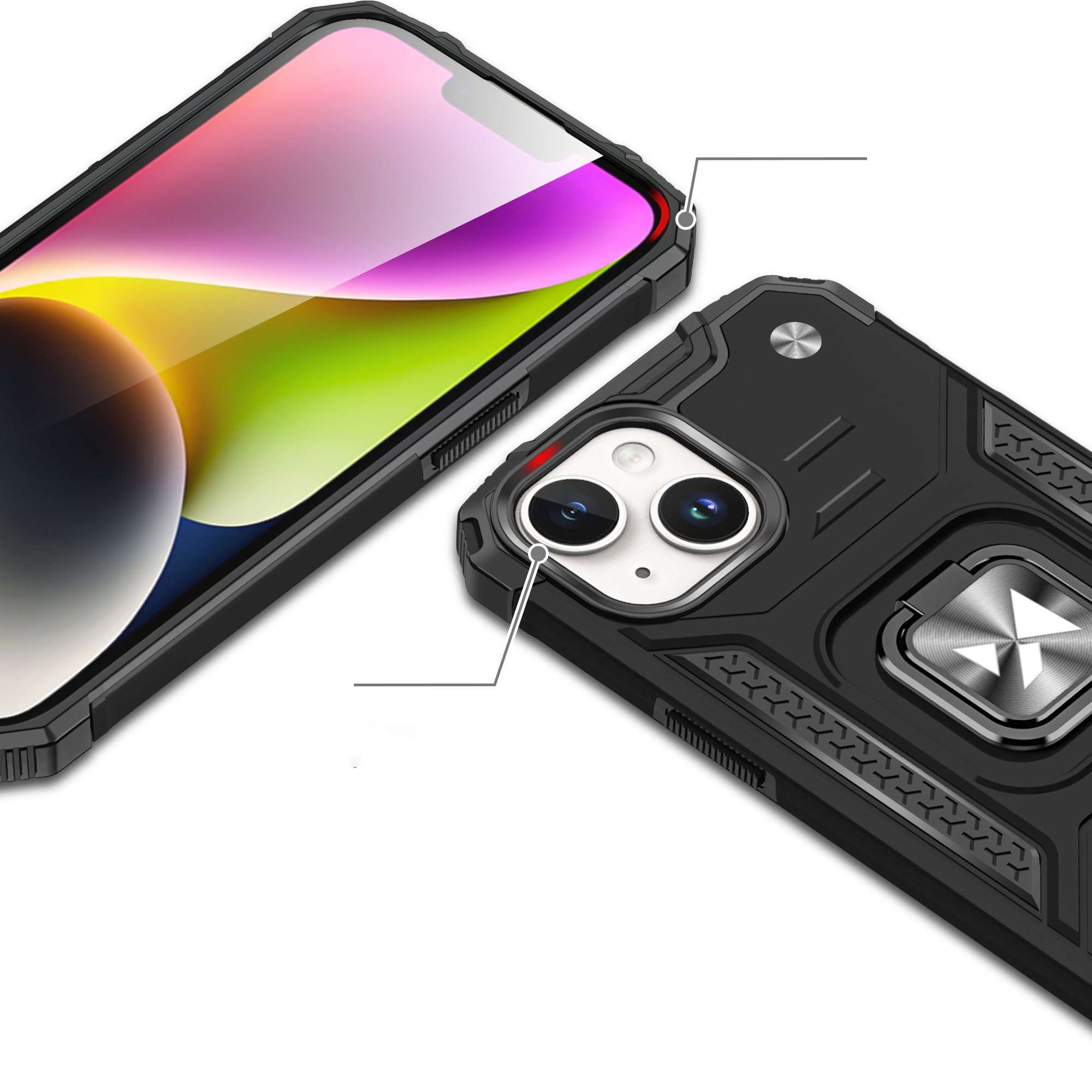 Wozinsky Ring Armor iPhone 15 Plus iPhone 15 Plus Ring Armor-etui - Blå