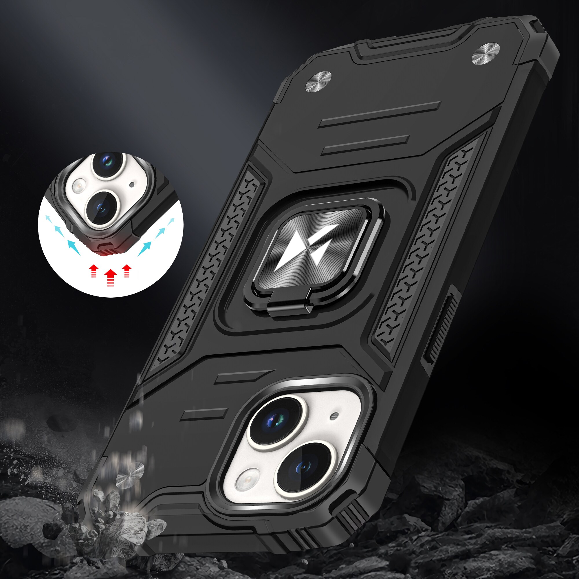 Wozinsky Ring Armor iPhone 15 Plus iPhone 15 Plus Ring Armor-etui - Blå