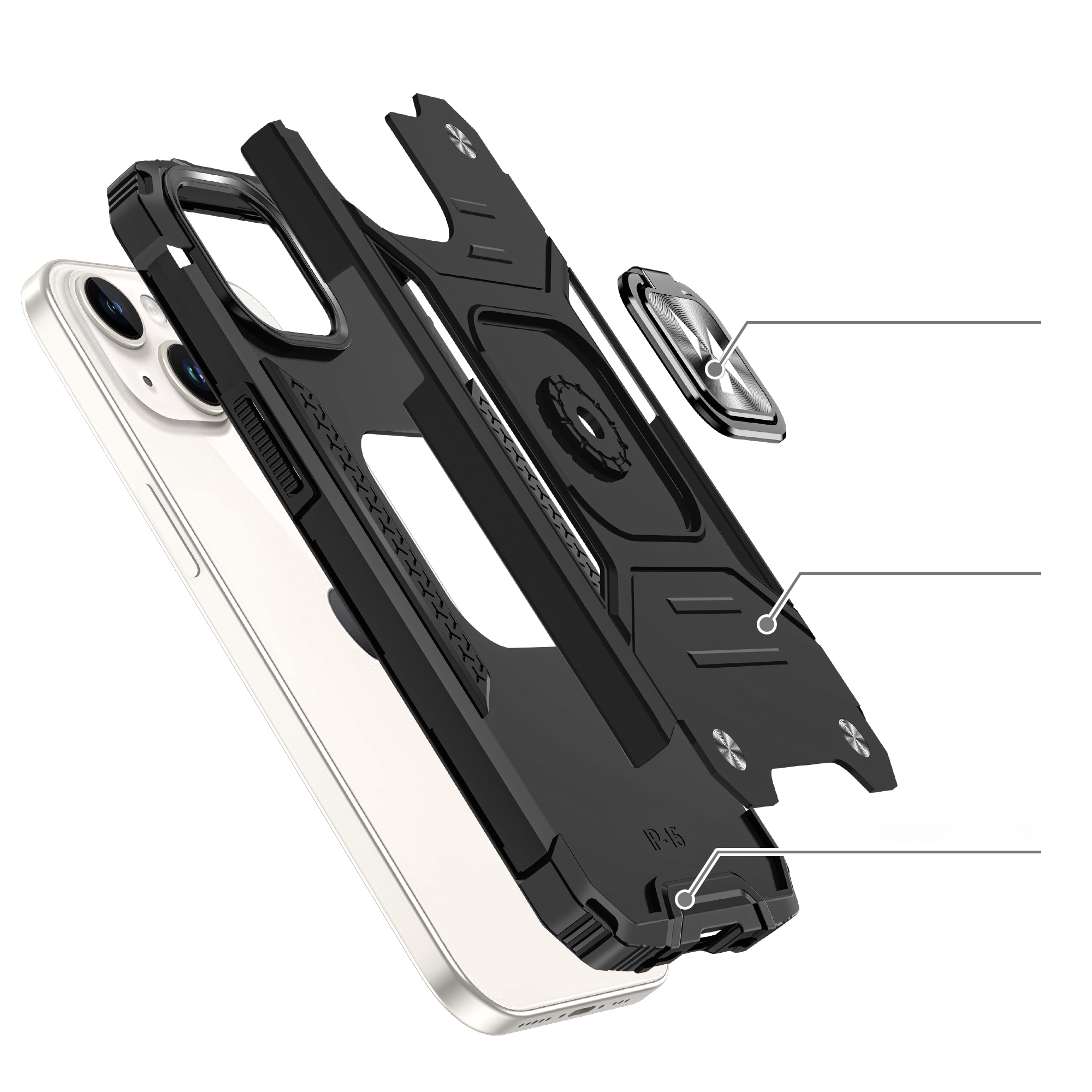 Wozinsky Ring Armor iPhone 15 Plus iPhone 15 Plus Ring Armor-etui - rød