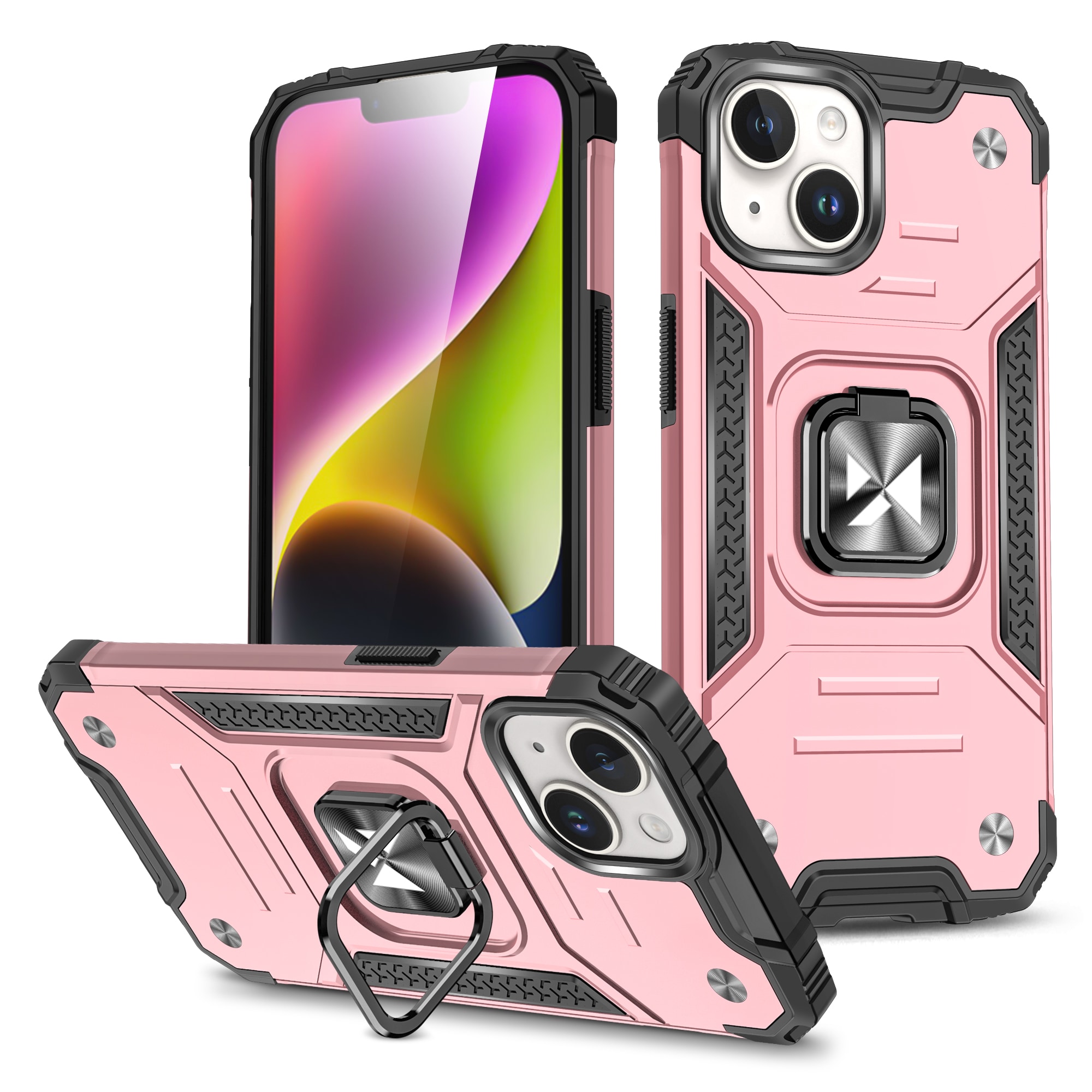 Pansret etui med fingerholder for iPhone 15 Plus Wozinsky Ring Armor - gull