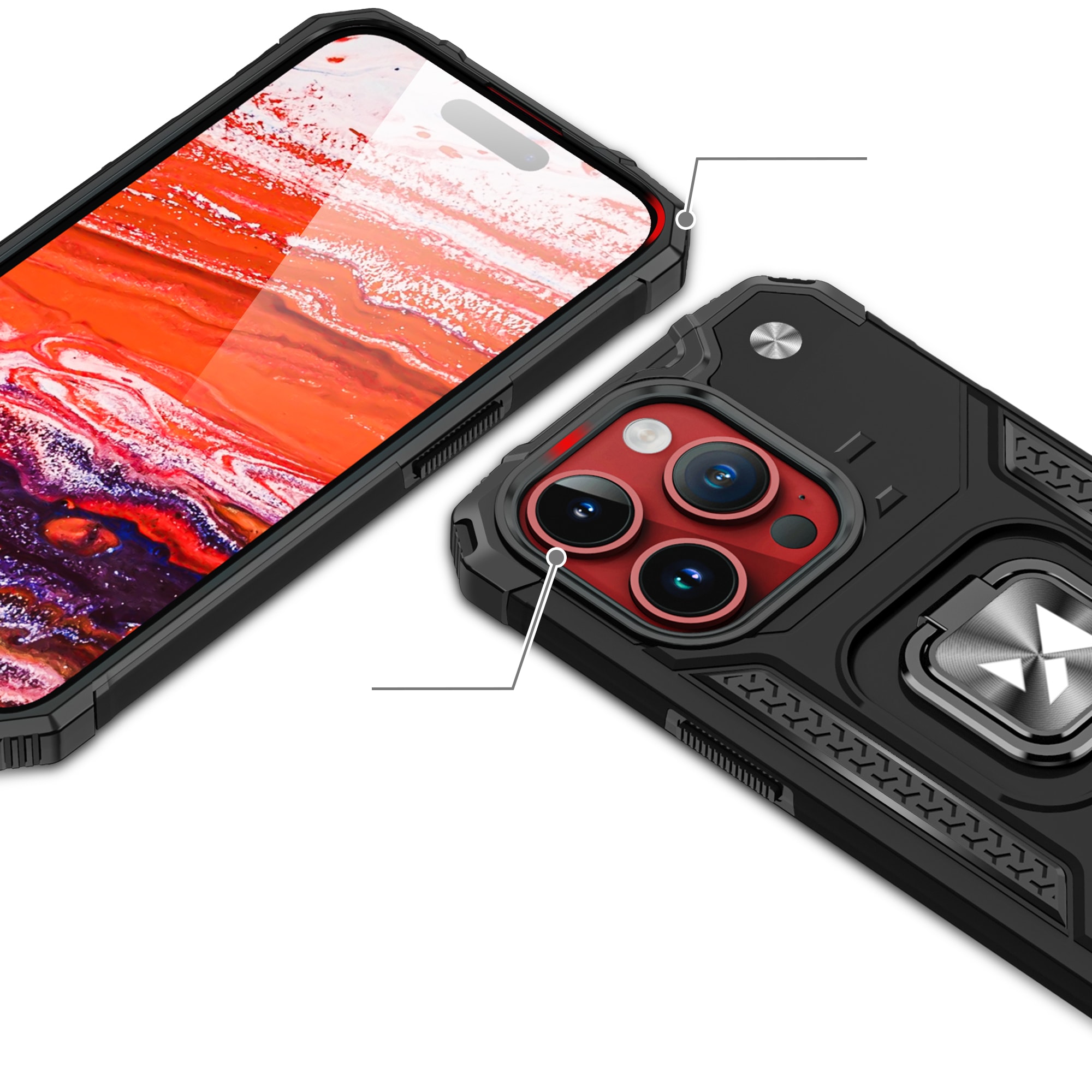 Wozinsky Ring Armor iPhone 15 Pro iPhone 15 Pro Ring Armor-etui - gull