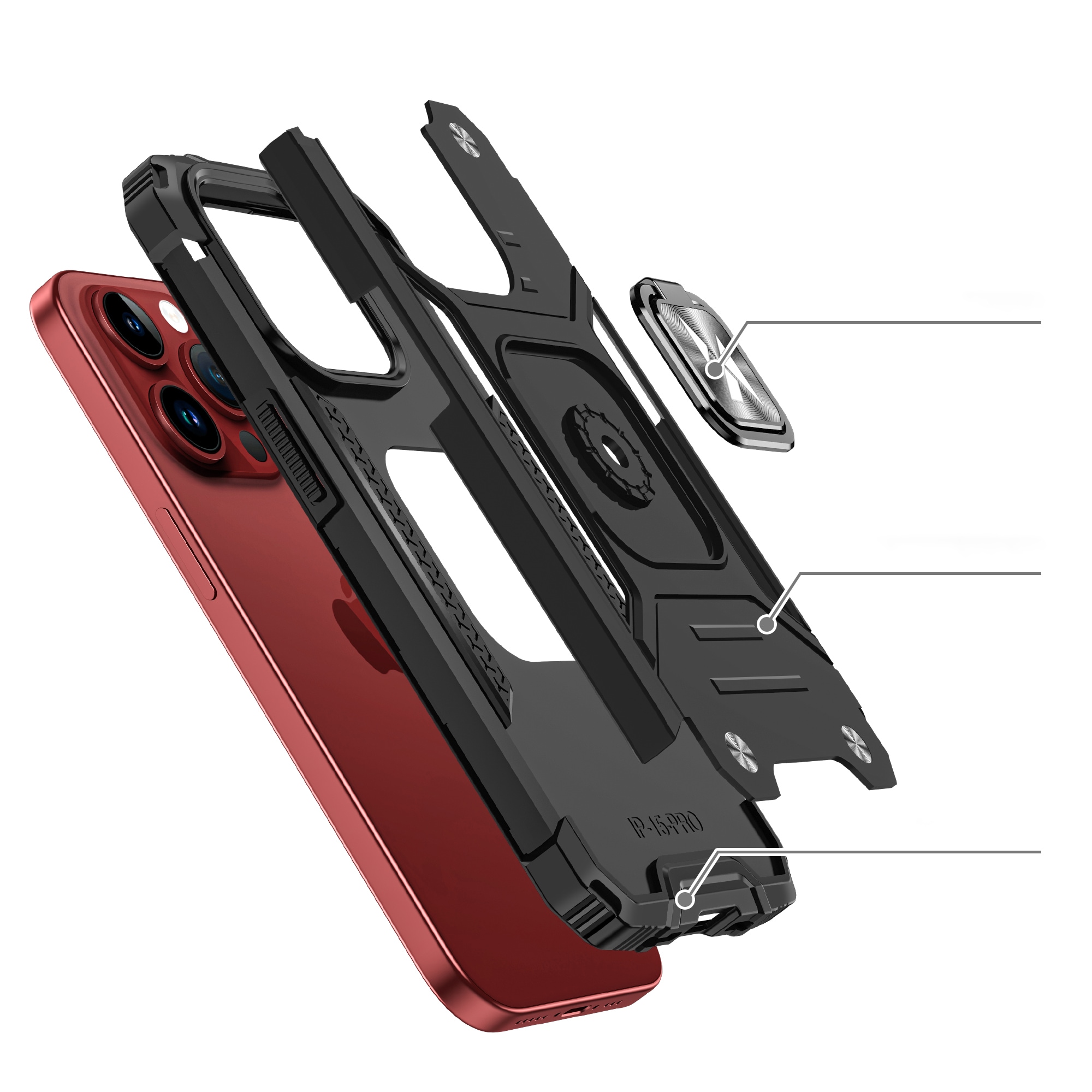 Wozinsky Ring Armor iPhone 15 Pro iPhone 15 Pro Ring Armor-etui - gull