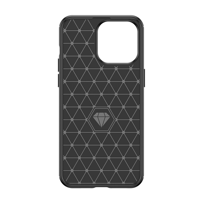 Fleksibelt karbonmønster-etui for iPhone 15 Pro Carbon Case - blå