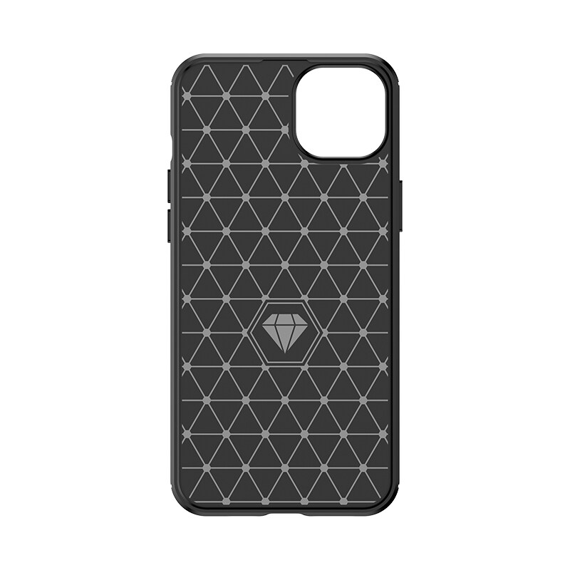 Fleksibelt karbonmønster-etui for iPhone 15 Plus Carbon Case - blå