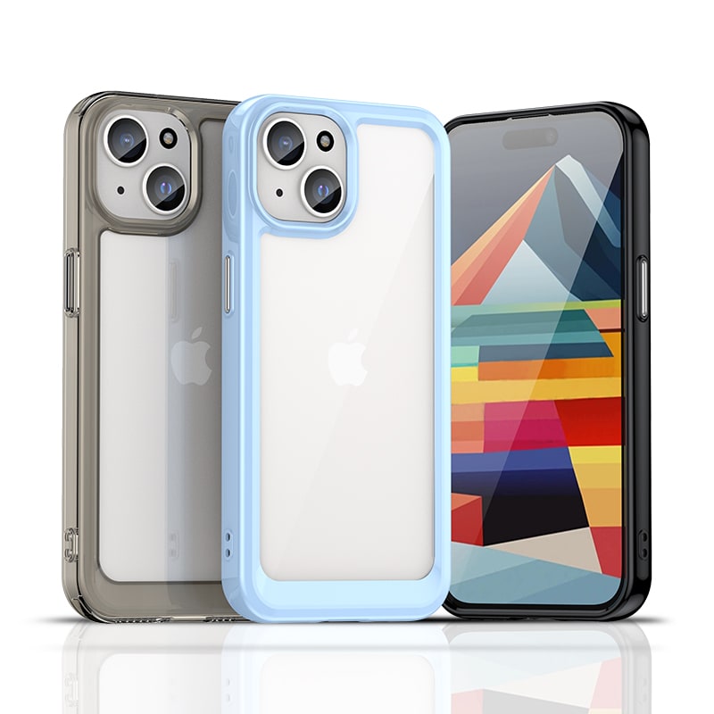 iPhone 15 Plus Outer Space-forsterket etui med en fleksibel ramme - rød