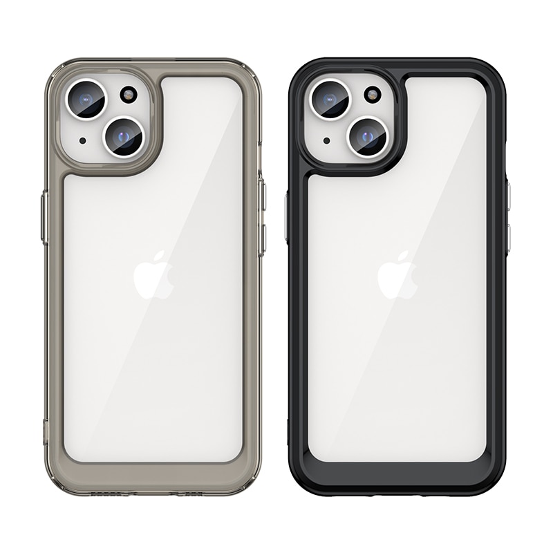 iPhone 15 Plus Outer Space-forsterket etui med en fleksibel ramme - rød