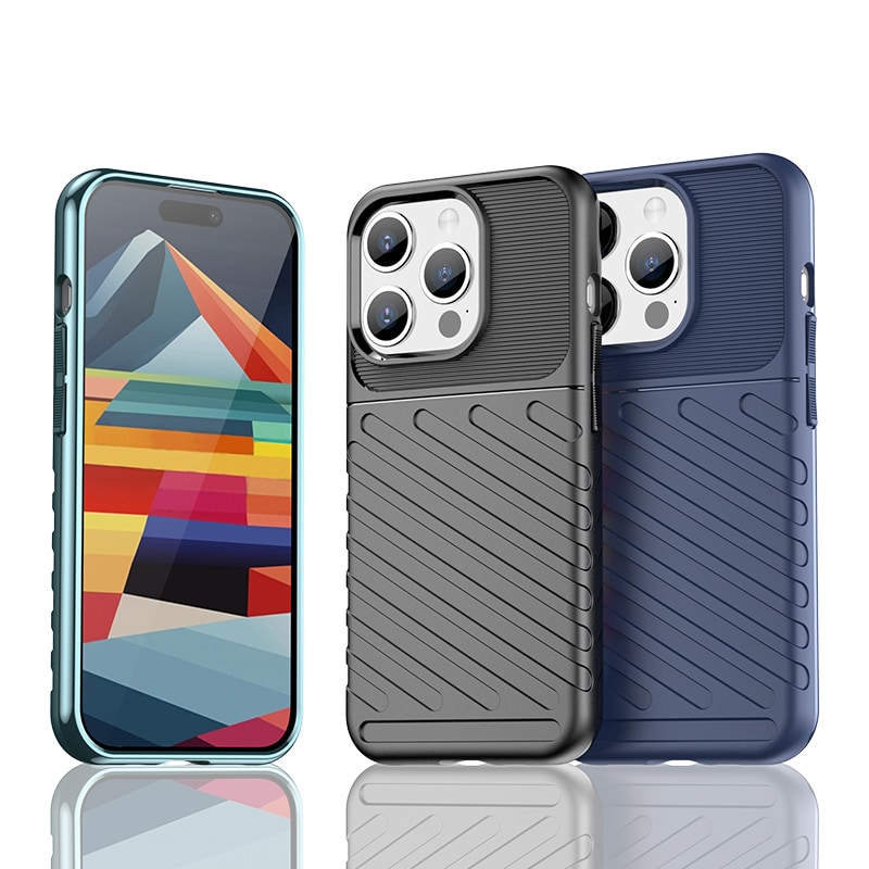 Armored iPhone 15 Pro Thunder-koffert - svart