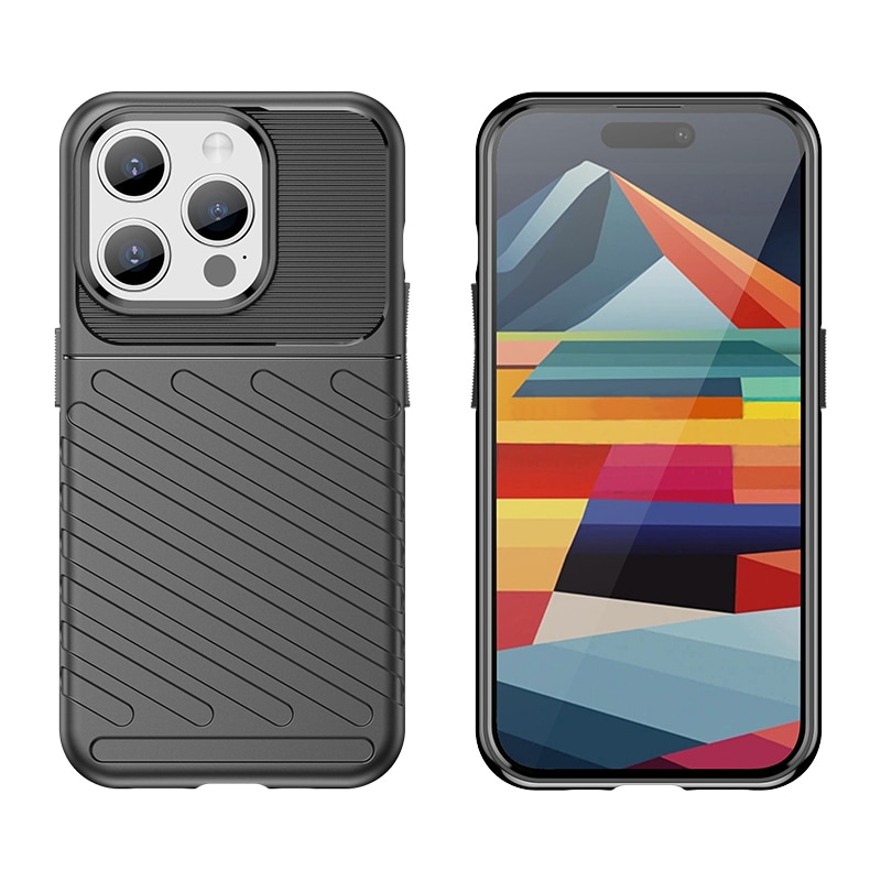 Armored iPhone 15 Pro Thunder-koffert - svart