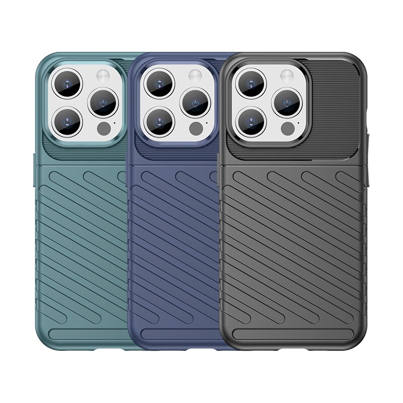 Armored iPhone 15 Pro Thunder-koffert - svart