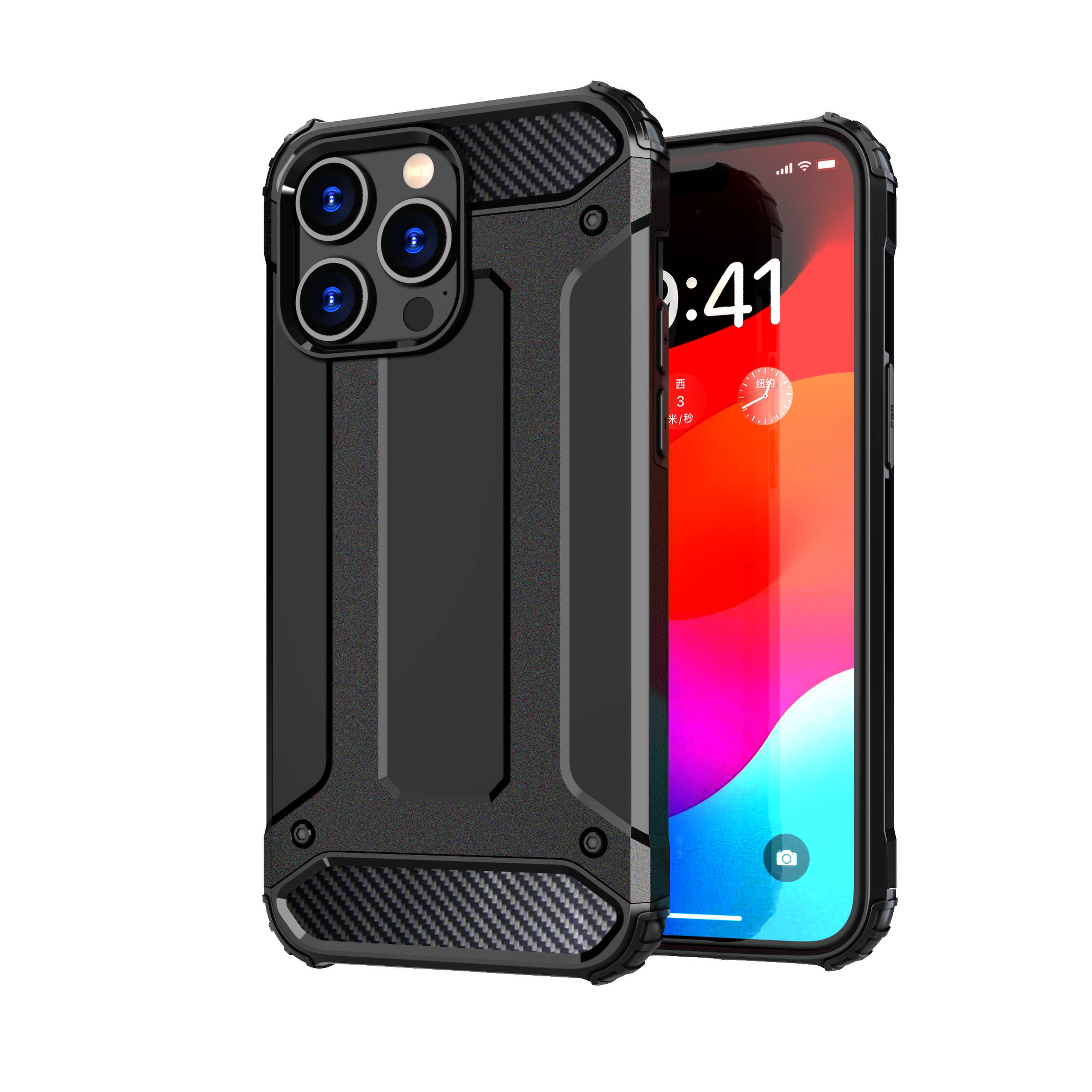 iPhone 15 Pro Hybrid Armor-etui - blå