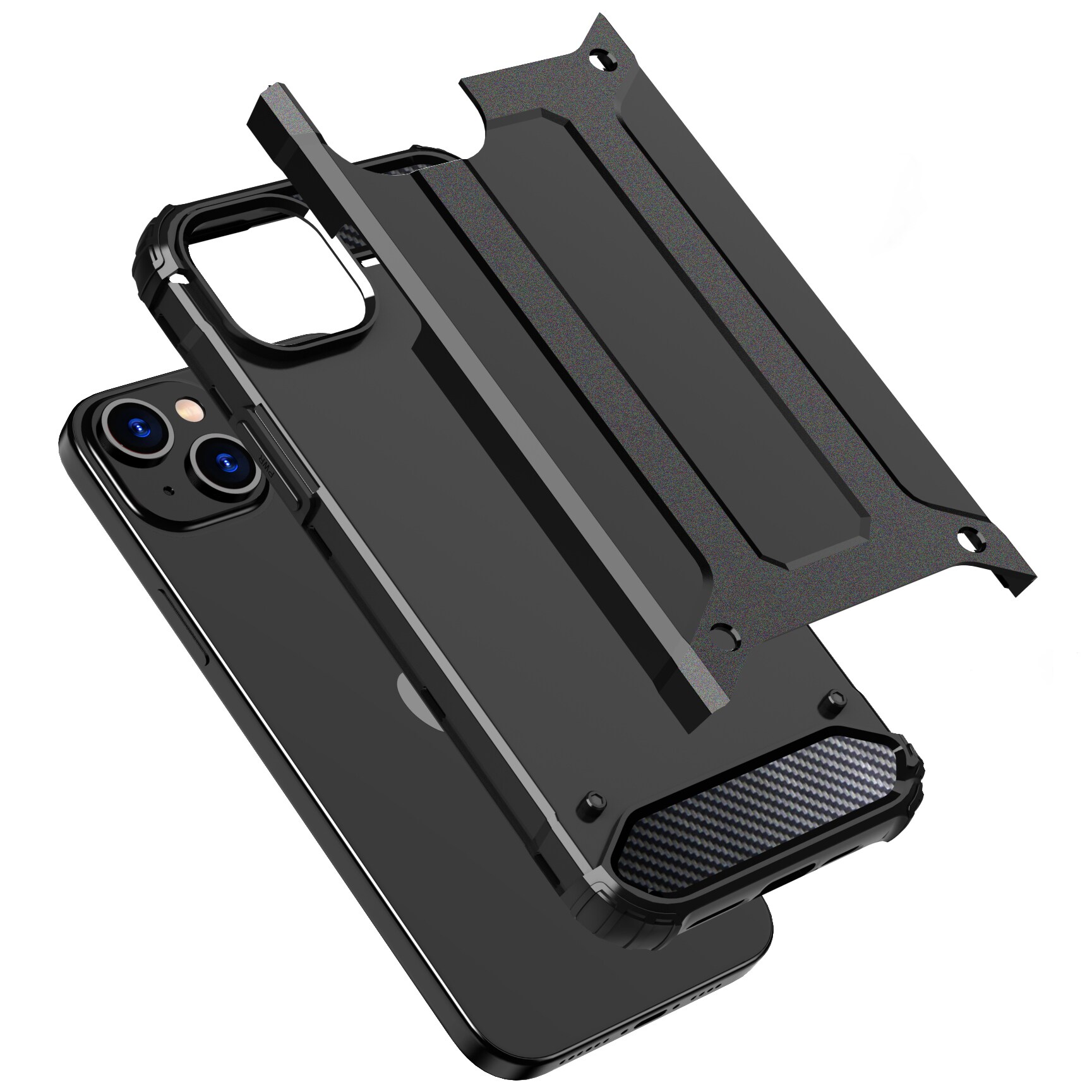 iPhone 15 Plus Hybrid Armor-etui - blå