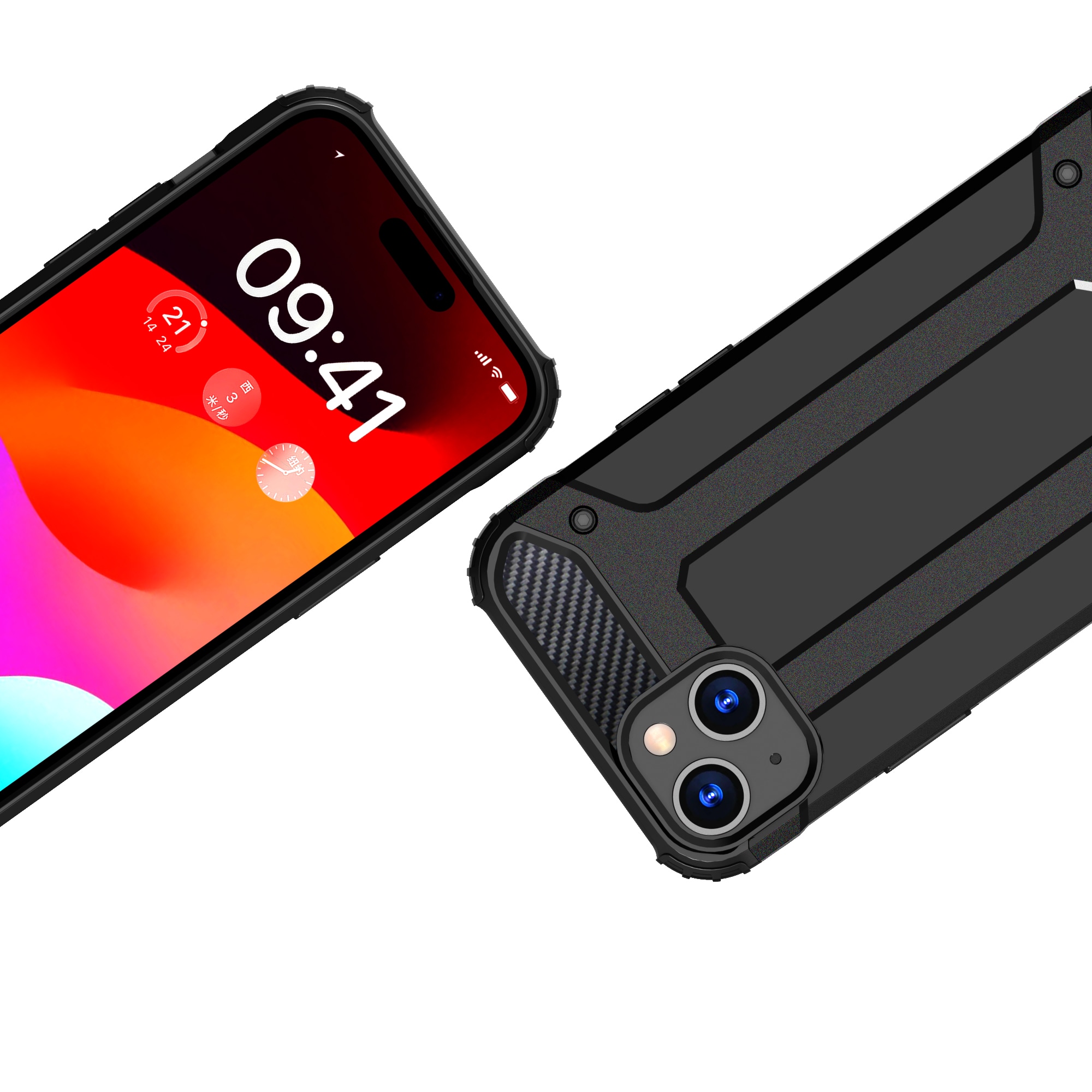 iPhone 15 Plus Hybrid Armor-etui - svart