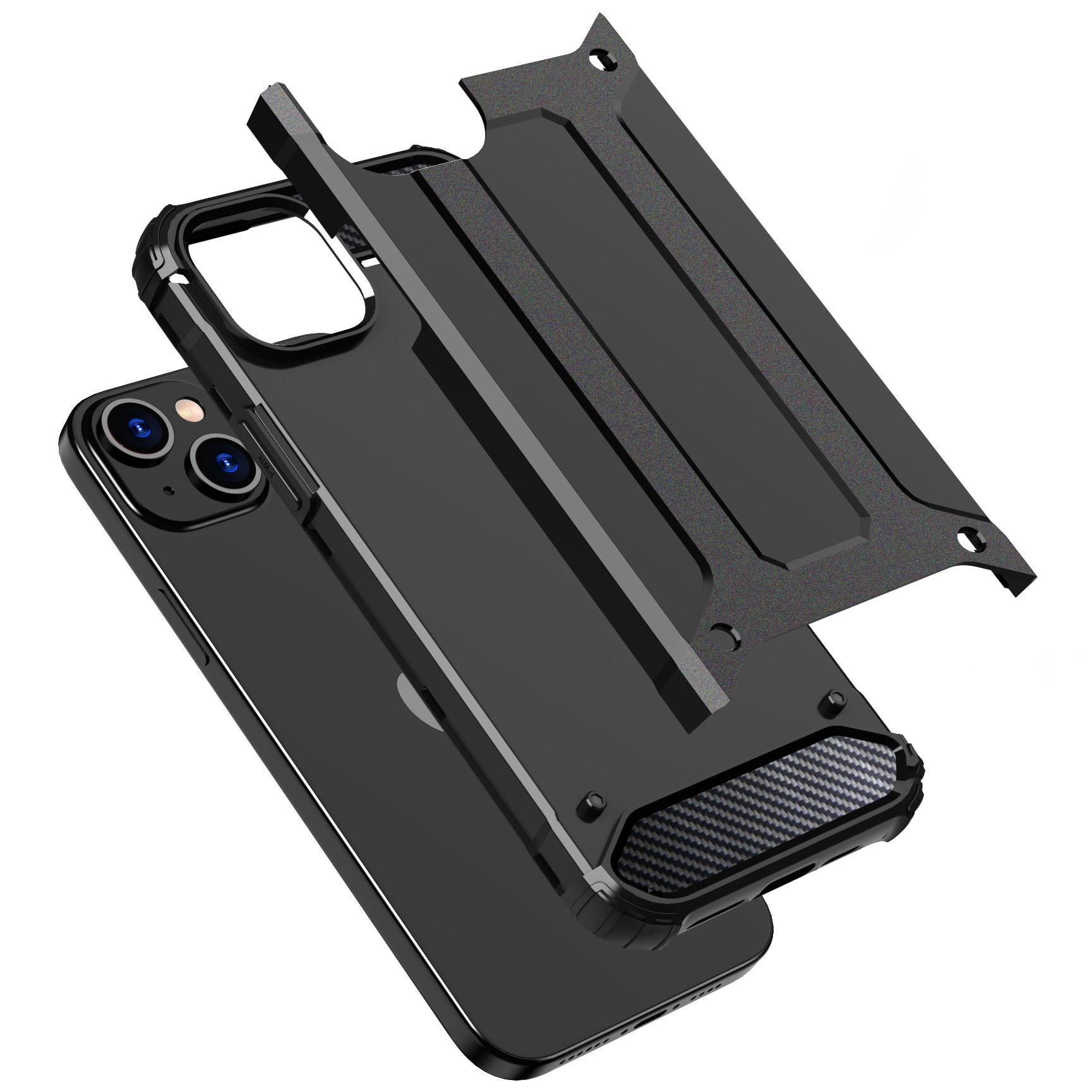 iPhone 15 Plus Hybrid Armor-etui - svart