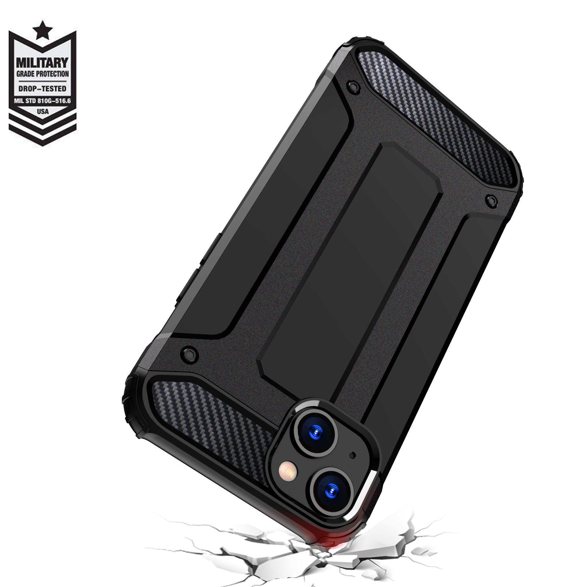 iPhone 15 Plus Hybrid Armor-etui - svart