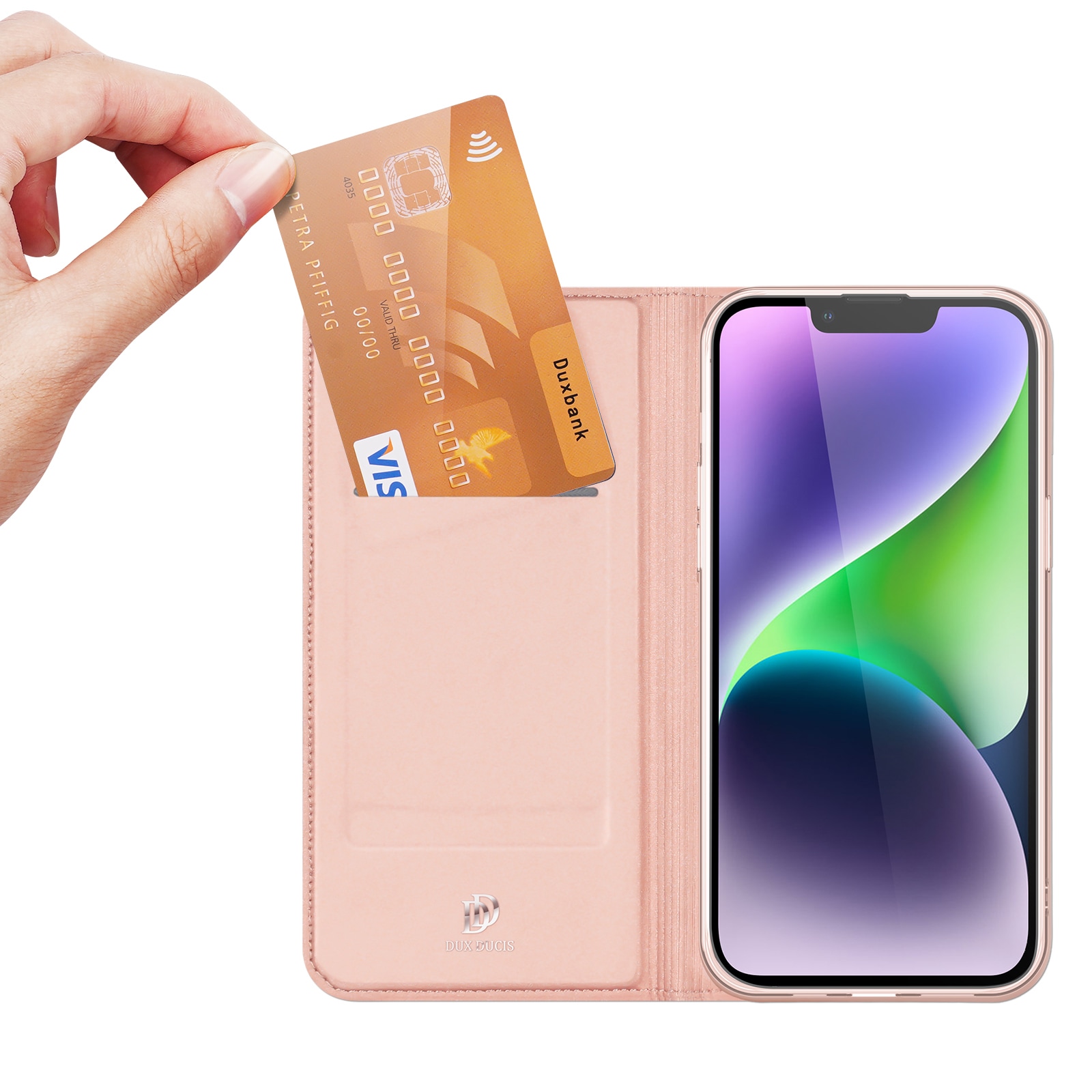 Dux Ducis Skin Pro lommebokveske for iPhone 15 Plus - Rosa