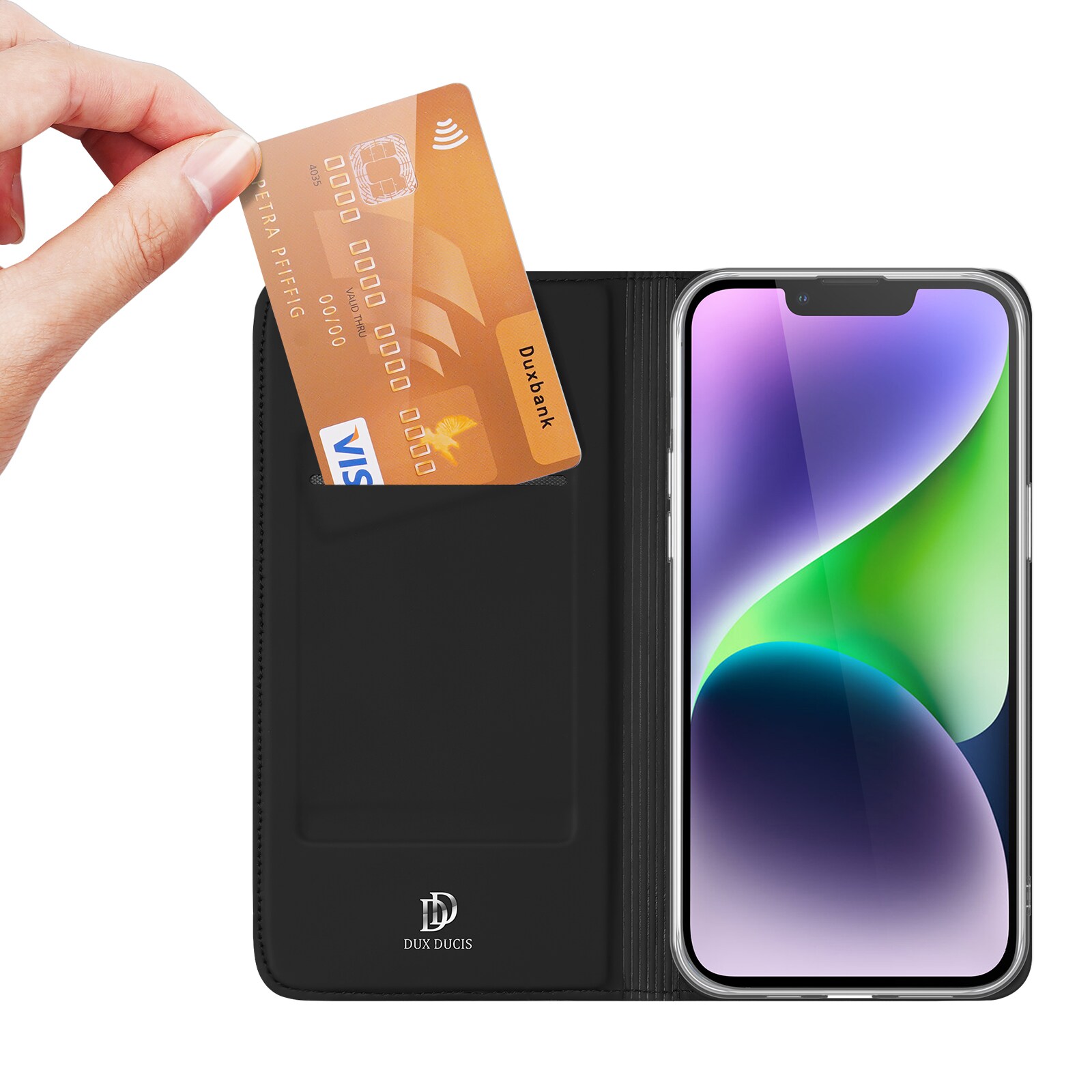 Dux Ducis Skin Pro lommebokveske for iPhone 15 Plus - Svart