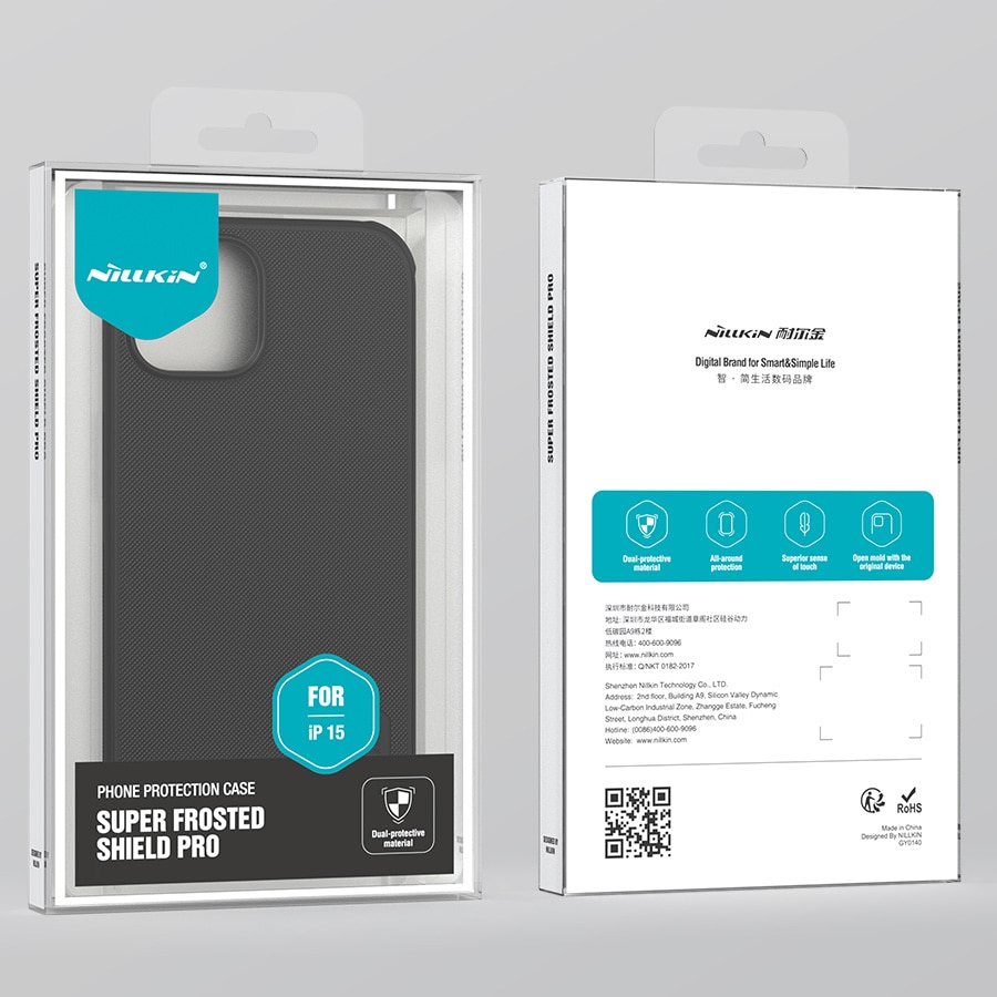 Nillkin Super Frosted Shield Pro forsterket etui for iPhone 15 Plus - blå