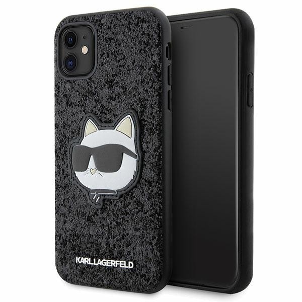 Karl Lagerfeld KLHCN61G2CPK iPhone 11 / Xr 6,1" svart/svart hardcase Glitter Choupette Patch